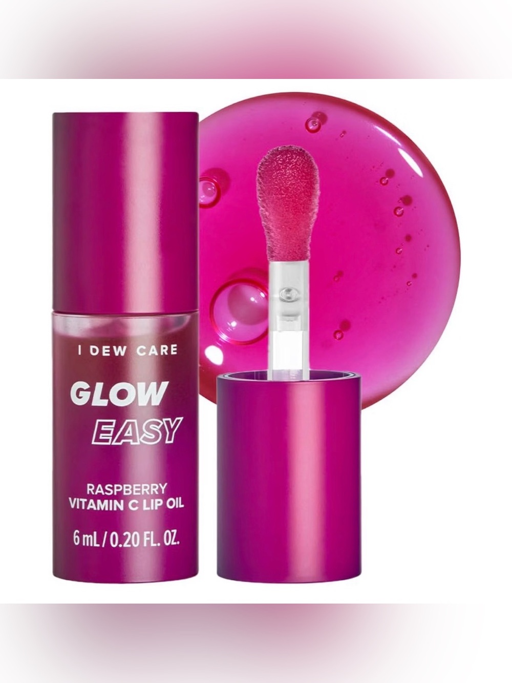 I DEW CARE Glow Easy Raspberry Vitamin C Lip Oil NWT